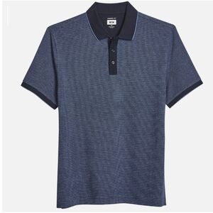 MEN'S EUC XXL JOSEPH ABBOUD POLO SHIRT, NAVY WITH CREAM Modern Fit